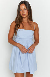 Bodie Blue Babydoll Mini Dress